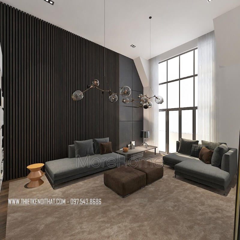 Mẫu sofa phòng khách có thiết kế hiện đại, bọc bằng vải màu xám được bán tại các thành phố Hà Nội, Hải Phòng, Đà Nẵng, Hồ Chí Minh,...