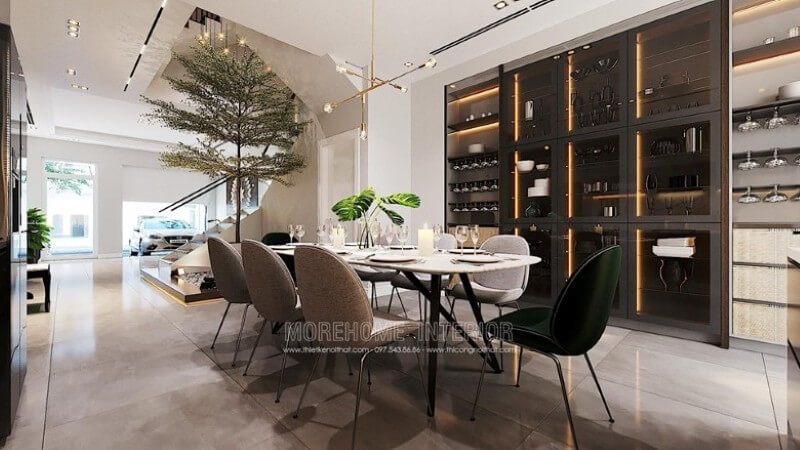 Mẫu thiết kế nội thất phòng ăn hiện đại, sang trọng để trang trí biệt thự.